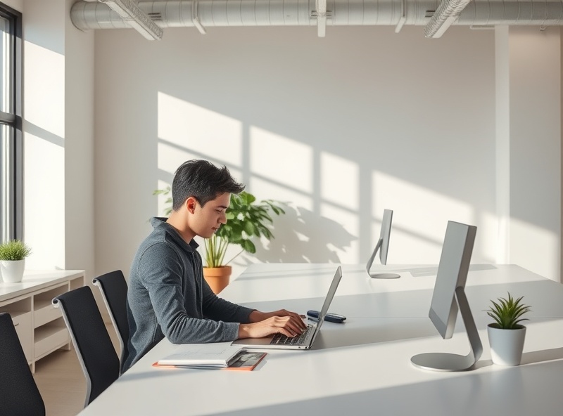 Profesional trabajando con laptop