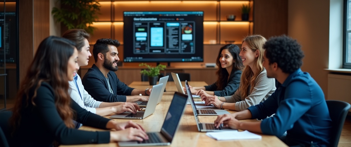 Equipo de trabajo colaborando